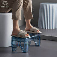 LEBI ห้องน้ำ Footstool หรูหราและโปร่งใสแผ่นรองที่วางเท้าในห้องน้ำที่วางเท้าเก้าอี้นั่งยองที่วางเท้าอุปกรณ์เสริมสำหรับห้องน้ำ