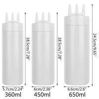 3หัวบีบขวดเครื่องปรุงขวดซอสที่มีฝาปิดขวดน้ำมันอุปกรณ์ครัววัสดุ PE สำหรับห้องครัว