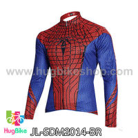 เสื้อจักรยานแขนยาว Spiderman 14 สีน้ำเงินแดง