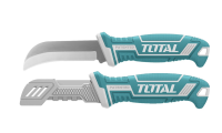 TOTAL ?? มีดปอกสายเคเบิ้ล ปลายโค้ง รุ่น THT51882 Cable Stripping Knife มีดปอกสายไฟ มีดปลอกสาย มีดอเนกประสงค์ เครื่องมือช่าง โททอล