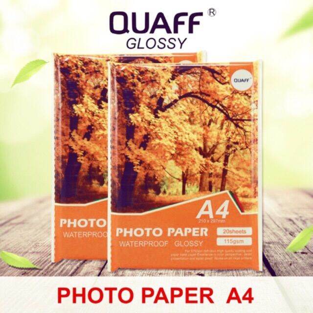 QUAFF 115gsm A4 No Back Print Glossy Photo Paper / Inkjet Photo Paper