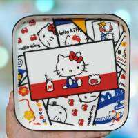 จานใส่ขนมลายการ์ตูน วัสดุเซรามิก Hello Kitty รุ่นใหม่ ขนาด 15.5×15.5 cm