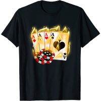 Adult Clothes Burning Four Aces Poker Cool Quad Aces Poker Player Gift T-Shirt Fashion Clothing Tops Men Women Latest Models Short Sleeve Distro Original Premium