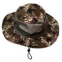 Chic Women Bucket Boonie Cap หมวกตกปลากลางแจ้ง หมวกล่าสัตว์ปีนเขา หมวกลายทหาร