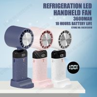 3600mAh Mini Handheld Fan Portable Semiconductor Refrigeration Cooling Desktop Fan Folding Hanging Neck Air Cooler Outdoor