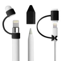 [3 ชิ้น] Bundle สำหรับ Apple pencil CAP Holder/nib COVER/สายชาร์จอะแดปเตอร์โยงสำหรับ Apple pencil รุ่นที่ 1,iPad 6th Gen pencil