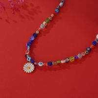 [COD] Sidani Zhou Yutong Han Huohuo the same glazed flower daisy pendant necklace male and female clavicle chain