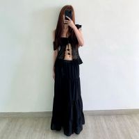 Hey Rosie The Label - Mallorca Vintage Maxi Skirt / กระโปรงยาวสีดำ หลุด QC กดดูที่รายระเอียด