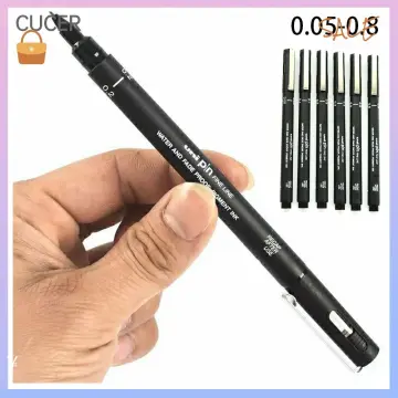 6pcs/lot Pin Drawing Pen Fineliner Ultra Fine Line Art Marker Black Ink 005  01 02 03 05 08 Micron Drawing Pen Office School Set