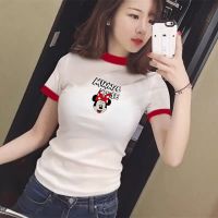 Europe station 2020 summer new European fashion Mickey cartoon short sleeve T-shirt womens pure cotton loose air top