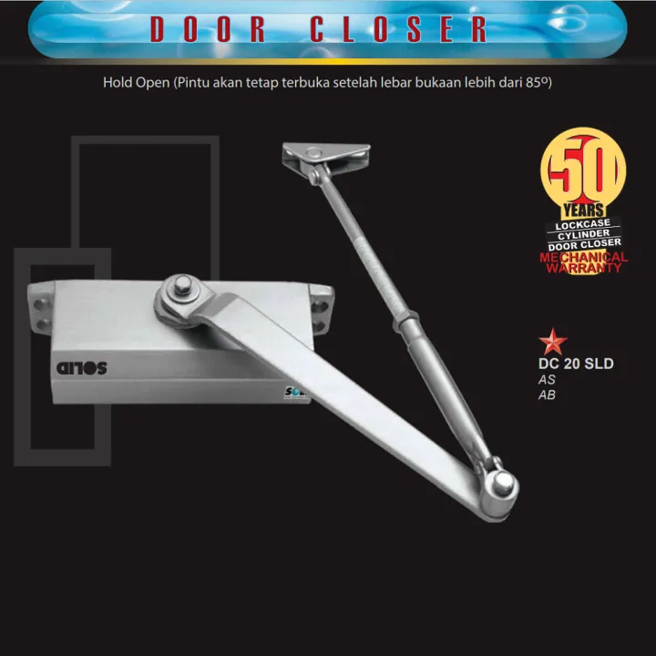 SOLID Door Closer / Penutup / Penahan Pintu Otomatis Silver DC 20 SLD ...