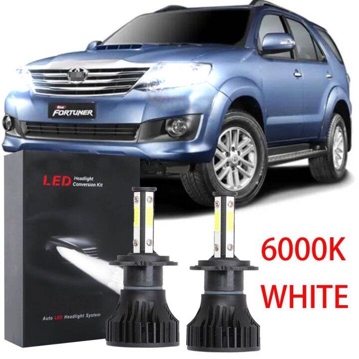 ชุดหลอดไฟหน้ารถยนต์-led-6000k-ฮาโลเจน-สีขาว-แบบเปลี่ยน-สําหรับ-toyota-fortuner-2012-2013-2014-2015-1-คู่