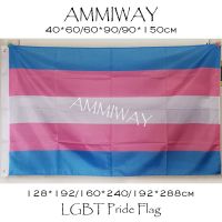 AMMIWAY Any Size LGBT Trans Transgender Pride Custom Flag Polyester Gay Colorful Rainbow Single Double Sided Flags and Banners