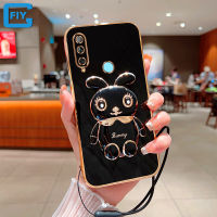 เคสสำหรับ Huawei Y6 2019 Y6P Y7 2019 Y7 Pro Y9 2019 Y9นายก2019แฟชั่นเคสโทรศัพท์ตัวยึดกระต่าย Charming น่ารักรวมทุกอย่างเคสป้องกัน + สายคล้อง