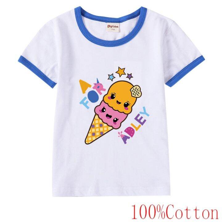 เสื้อยืด พิมพ์ลายการ์ตูน a for adley ขนาดใหญ่ สไตล์สปอร์ต สําหรับเด็ก