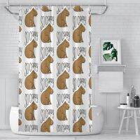 So Cappy Shower Curtains Capybara Cute Animal Waterproof Fabric CreativeBathroom Decor with Hooks Home Accessories