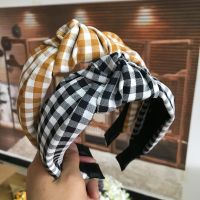 【CC】 Headband Hair Accessories Bands for Fashion Classic Lattice Hairband Knot Turban Headwear