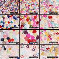 20-300pcs Flower/Heart/Star/Bow Flat Back Cabochon ABS Imitation Plastic Pearl Beads For DIY Craft Scrapbook Decoration Beads