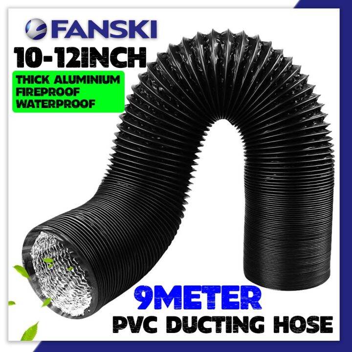 9M 10inch 12inch Flexible Aluminium Ducting Hose Thick Aluminum Foil Fireproof Waterproof Tube