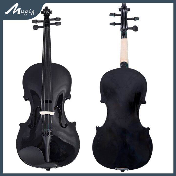 Full Size 4/4 Violin Natural Acoustic Solid Wood Violin Fiddle For Beginner With Case Rosin