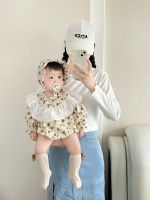 ? 2023 High quality new style baby autumn clothes fart clothes sweet floral jumpsuit foreign style lace romper baby autumn going out princess romper