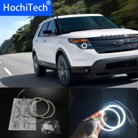 Hochitech ไฟ Smd สว่างพิเศษ Led สีขาว12V 2600lm Drl การวิ่งเวลากลางวันชุดแหวนทรงกลดสำหรับ Ford Explorer 2011