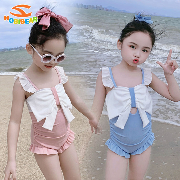 HOBIBEAR Children's swimsuit small fresh Korean cute bow one-piece ...