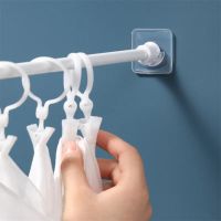 Strong Curtain Rod Bracket Holders Hooks Self-adhesive Clothes Rail Brace Toilet Bathroom Accessories New 2pcs/Set