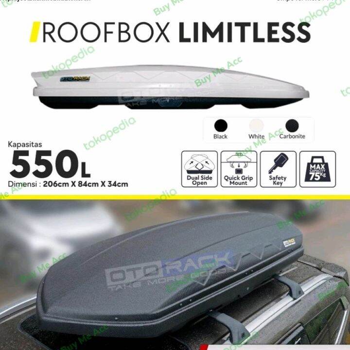 Roofbox Limitless Black White Otorack / Roof Box Bagasi Atas Mobil