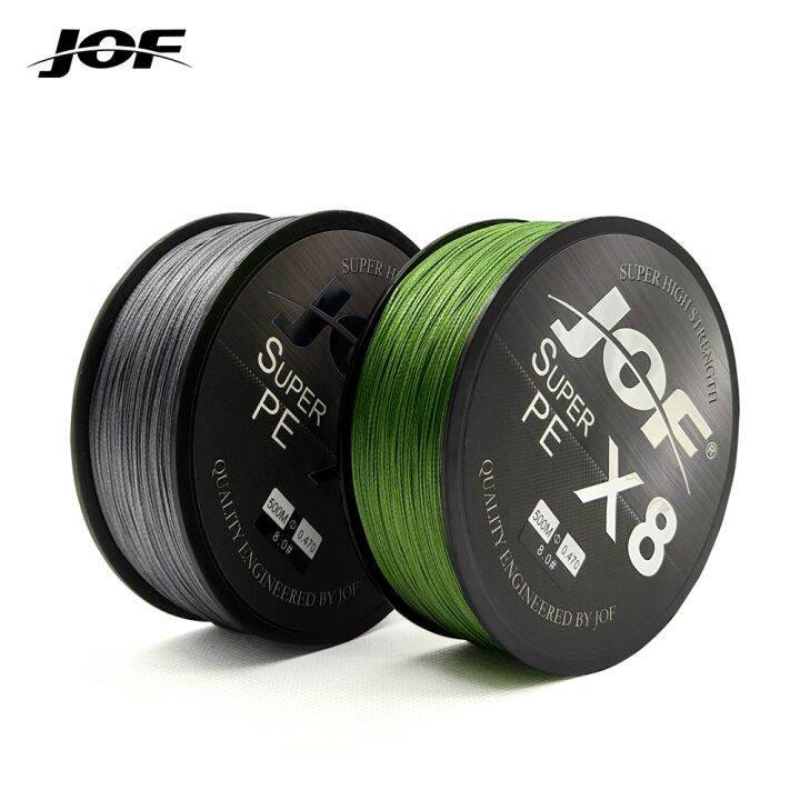 jof-x8ยาว150ม-300ม-500ม-546yds-สายเบ็ดแบบถัก8สาน15-100lb-สำหรับการตกปลาทะเลเส้นมัลติฟิลา-pe-เรียบ