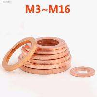 ❧ Gasket M3 M4 M5 M6 M8 M10M12 M14 M16 Washer Copper Sealing Solid Gasket Washer Sump Plug Oil For Boat Crush Flat Seal Ring Tool