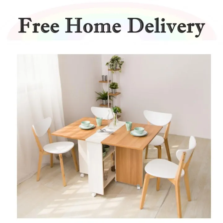 Bulky Smart Dining Table 120cm With, Dining Table On Wheels Uk