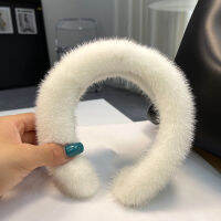 Real Mink Fur Hairband Fashion Fluffy Accessory For Hair Luxury Comfort Headwear Genuine Fur Stylish Fuzzy Headband