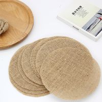 【YF】 10pcs Round Jute Burlap Fabric Table Cup Coaster Rustic Wedding Decoration Supplies