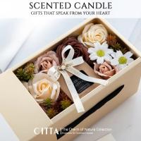 เทียนหอมพร้อมดอกไม้ เทียนหอมอโรม่า ของขวัญวันเกิด ของขวัญงานเกษียณ ของชำร่วยงานแต่ง ของขวัญให้แฟน Gift Set Box