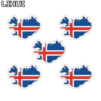 5 PCS Iceland Flag Sticker Countries Map Travel Stickers for Laptop Luggage Suitcase Motor Car Bike Scrapbooking Decals Kids Toy  Power Points  Switch