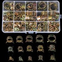 ♛ஐ 115pcs Spring Hose Clamps 6-22mm Zinc Plated Spring Clip Fuel Line Hose Water Pipe Air Tube Clamps Fastener Pipe Clamp