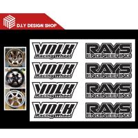 [สินค้าขายดี] [รีวิวยอดนิยม] สติ๊กเกอร์ล้อ TE37 สีดำ RAYS 4 ชิ้น และ VOLK 4 ชิ้น เกรดพรีเมี่ยม (กว้าง 7cm x สูง 2.5cm) (DIY-048)