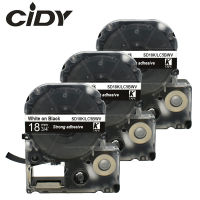 【top-rated】 gaowei CIDY 3ชิ้น SD18K SD18KW LC-5BWV9 Kingพัซเซิลที่เข้ากันได้18มิลลิเมตรสีขาวบนเทปฉลากสีดำสำหรับเครื่อง Epson LW700 LW400 LW800 SR150