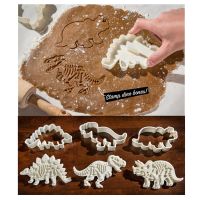 【lz】∏✵❀  3D Dinosaur Cookie Cutters Embossing Mold Biscuit Mold Sugarcraft Sobremesa Baking Silicone Mold for Cake Decor Tool