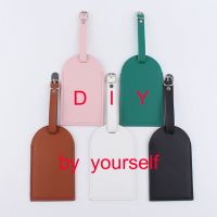【DT】 hot  Solid PU Leather DIY Suitcase Luggage Tag Label Bag Pendant Handbag Portable Travel Accessories Name ID Address Tags