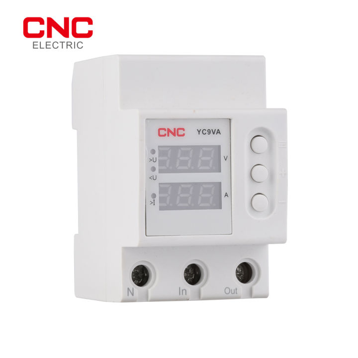 cnc-230v-din-rail-dual-ปรับแรงดันไฟฟ้าและภายใต้อุปกรณ์ป้องกันแรงดันไฟฟ้ารีเลย์ป้องกันกระแสเกิน
