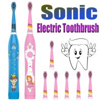 HOKDS Electric Toothbrush Sonic for Kids Ultrasonic Clean Whitening Oral Dental Care Smart Timer Tooth Brushes Heads Princess