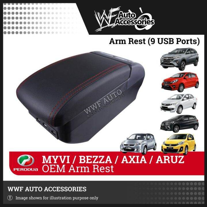 Perodua Myvi / Bezza / Axia / Aruz OEM Arm Rest / Armrest ( 9 USB Ports