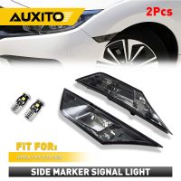 ไฟหน้าเครื่องหมายไฟ Led ด้านข้างสีขาวรมควัน2ชิ้นสำหรับ Honda Civic 2016 2017 2018 2023 2023เลี้ยวผิดพลาดฟรี