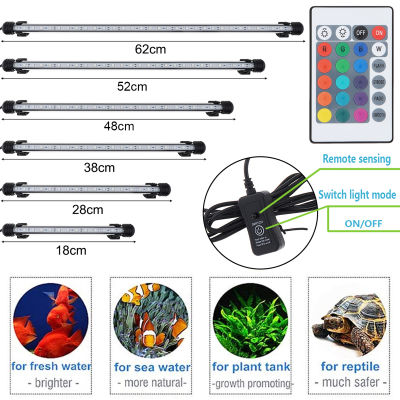 ตกแต่งโคมไฟปลาใต้น้ำกันน้ำแถบไฟ LED สำหรับตู้ปลาขนาด220V ไฟพร้อมรีโมทคอนโทลแถบกันน้ำในน้ำได้