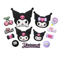 SERAINA 5ชิ้นตกแต่ง Kuromi DIY เสน่ห์งานฝีมือ DIY ปิ่นปักผมพีวีซีน่ารัก Aksesoris Sepatu พวงกุญแจแพทช์เคสโทรศัพท์