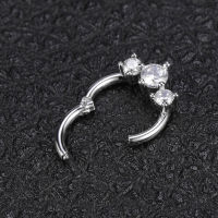 316L Stainless Steel Nose Rings 14G16G Septum Piercing Crystal Septum Ring CZ Nose Piercing Body Jewelry Pircings