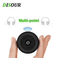 DISOUR Multipoint Bluetooth 5.0ตัวรับส่งสัญญาณเครื่องเสียงสำหรับT V PCเชื่อมต่อ2หูฟัง3.5มม.AUX Latencyต่ำสเตอริโอตัวรับสัญญาณWIFI