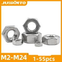 JUIDINTO 1-55pcs Metric Hex Nuts M2 M2.5 M3 M4 M5 M6 M8 Stainless Steel Carbon Steel Hexagon Nuts for Screw Bolt DIN934 Nails  Screws Fasteners